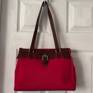Etienne Aigner shoulder Bags Elegant Red and Brown Women's